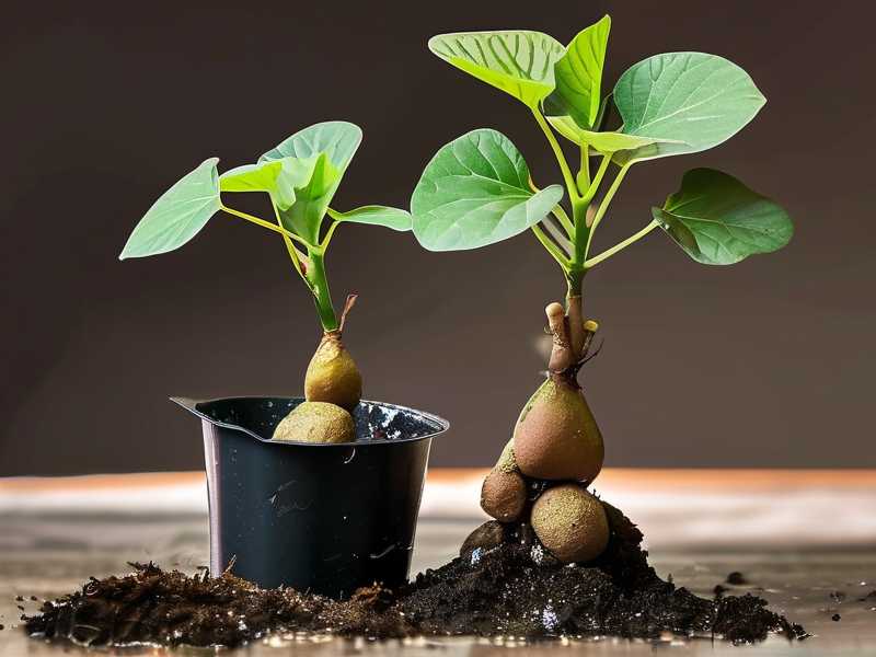 How to Transition Money Tree Cuttings from Water to Soil(1)